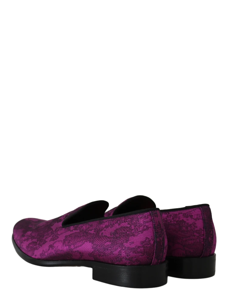 Purple Jacquard Loafers Dress Formal Shoes alternative