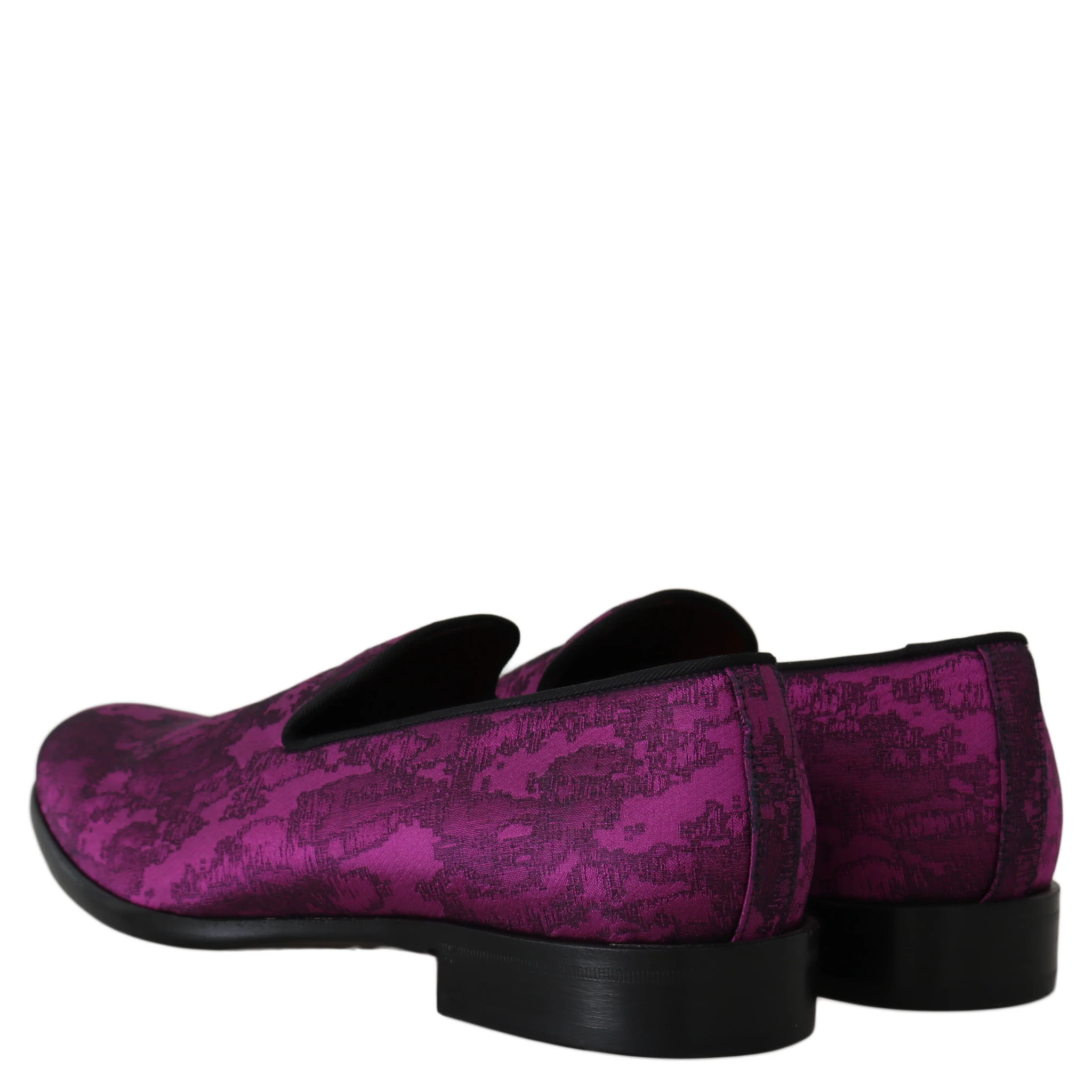 Purple Jacquard Loafers Dress Formal Shoes