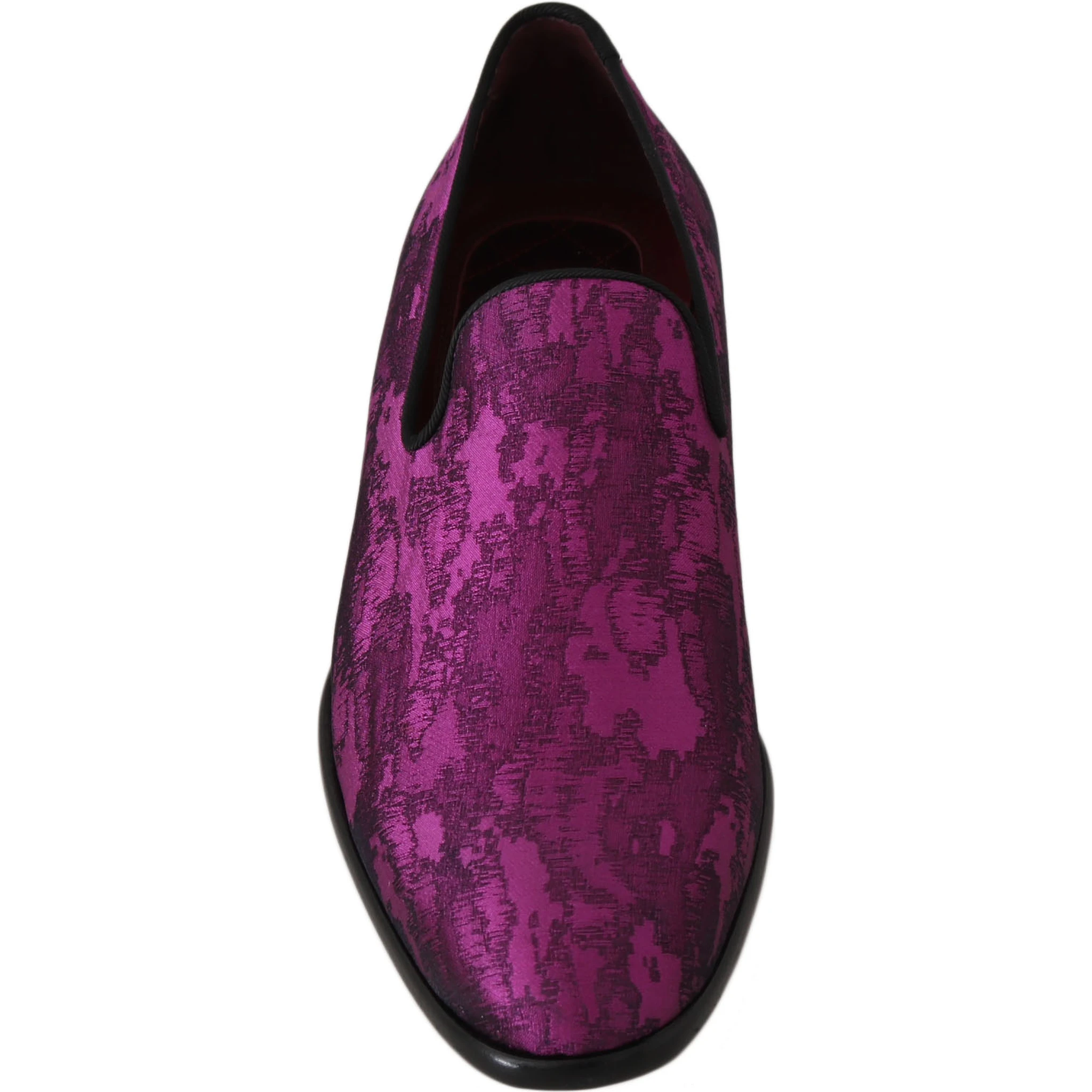 Purple Jacquard Loafers Dress Formal Shoes