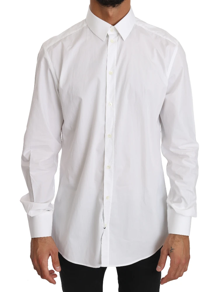 White Cotton GOLD Dress Shirt