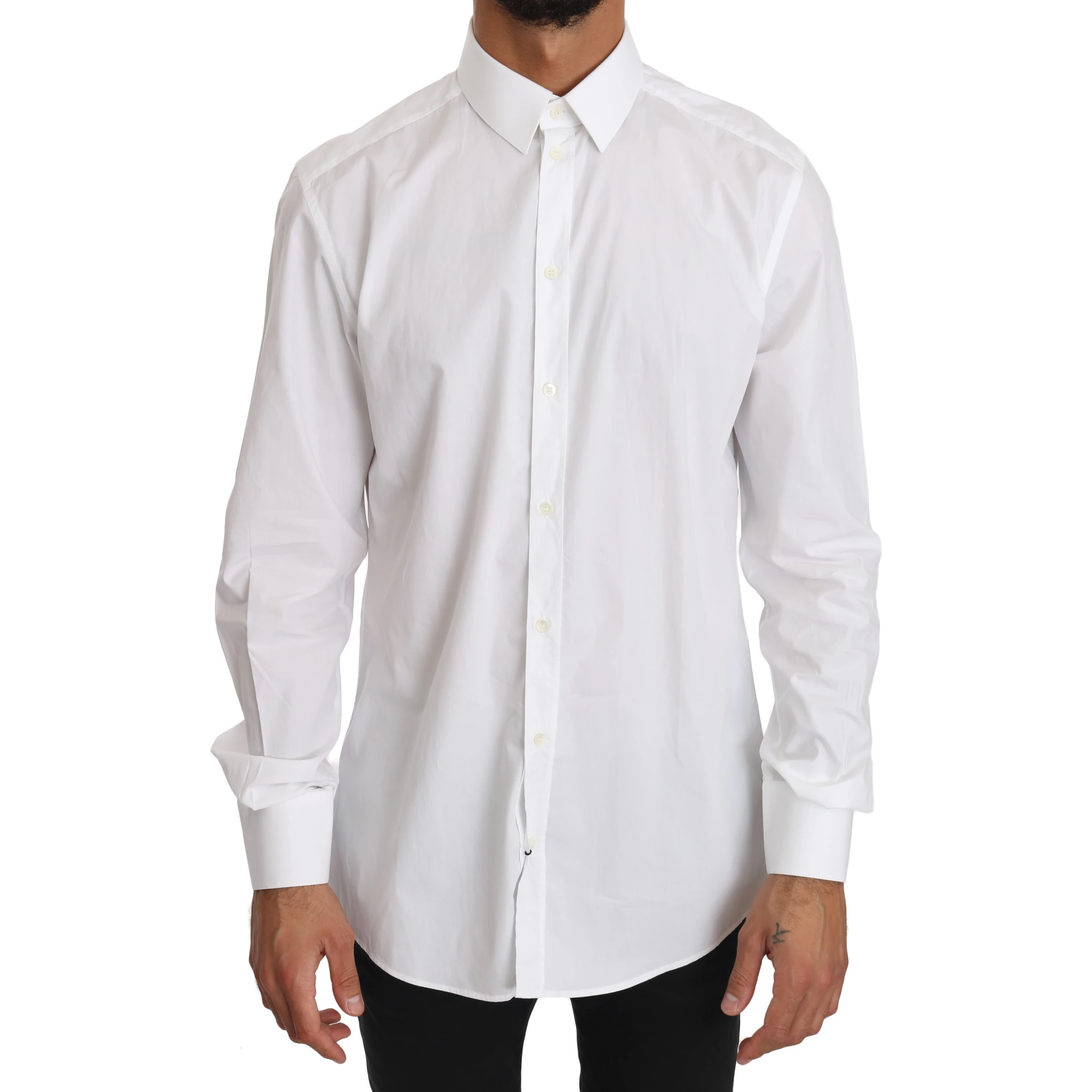 White Cotton GOLD Dress Shirt