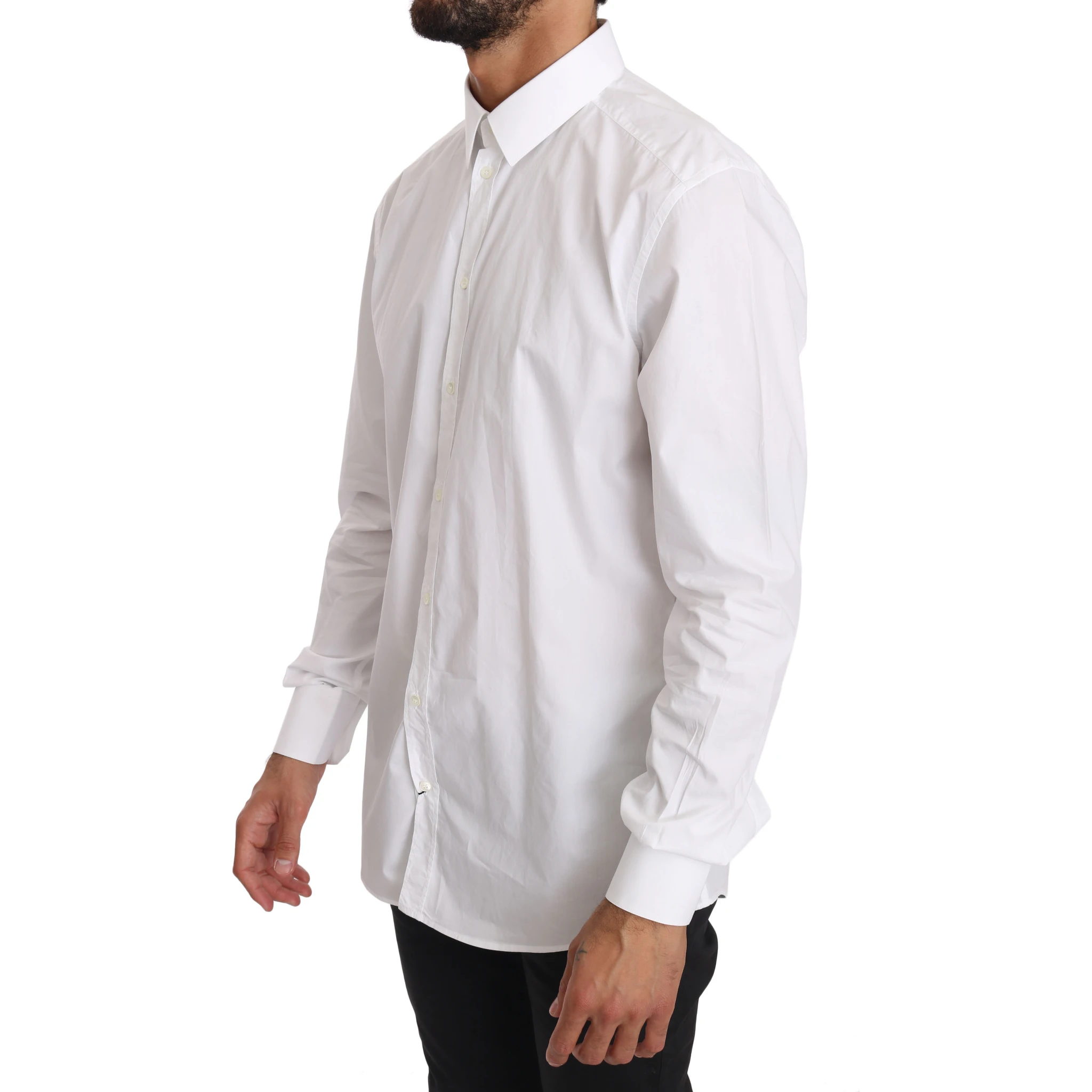White Cotton GOLD Dress Shirt