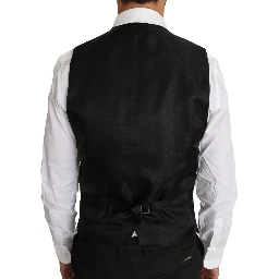 Purple Pattern Wool Silk Waistcoat Vest