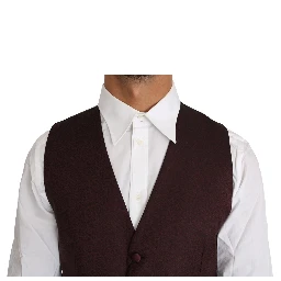 Purple Pattern Wool Silk Waistcoat Vest
