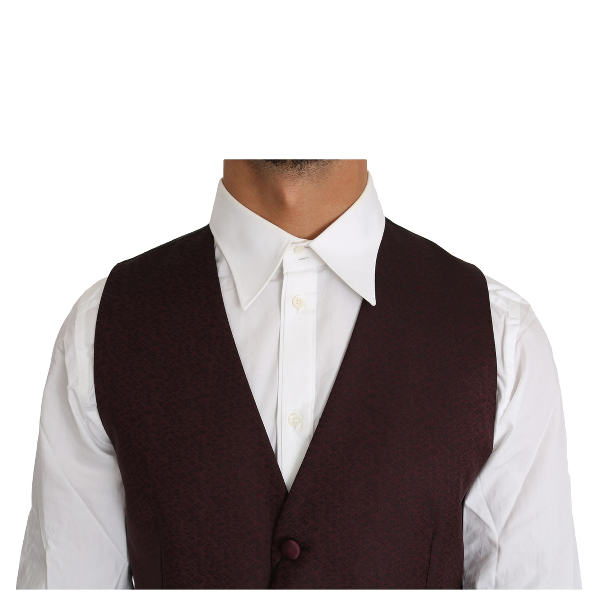 Purple Pattern Wool Silk Waistcoat Vest