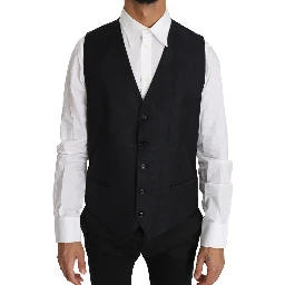 Gray Wool Silk Waistcoat Vest
