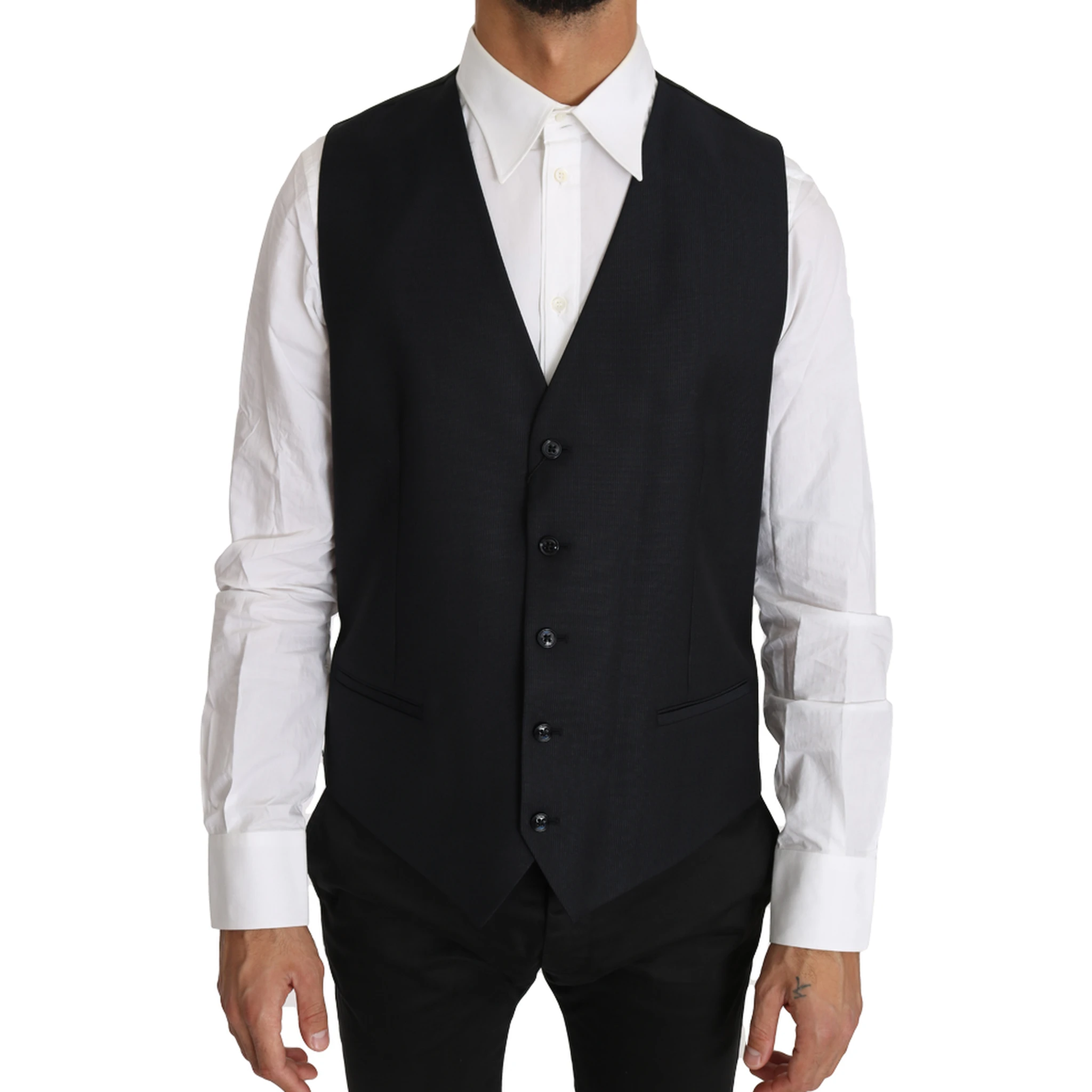 Gray Wool Silk Waistcoat Vest