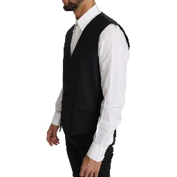 Gray Wool Silk Waistcoat Vest