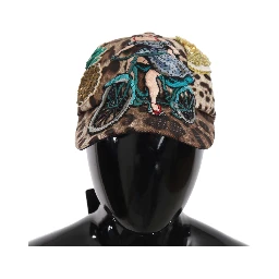 Brown Leopard Sequin Sicily Applique Baseball Hat