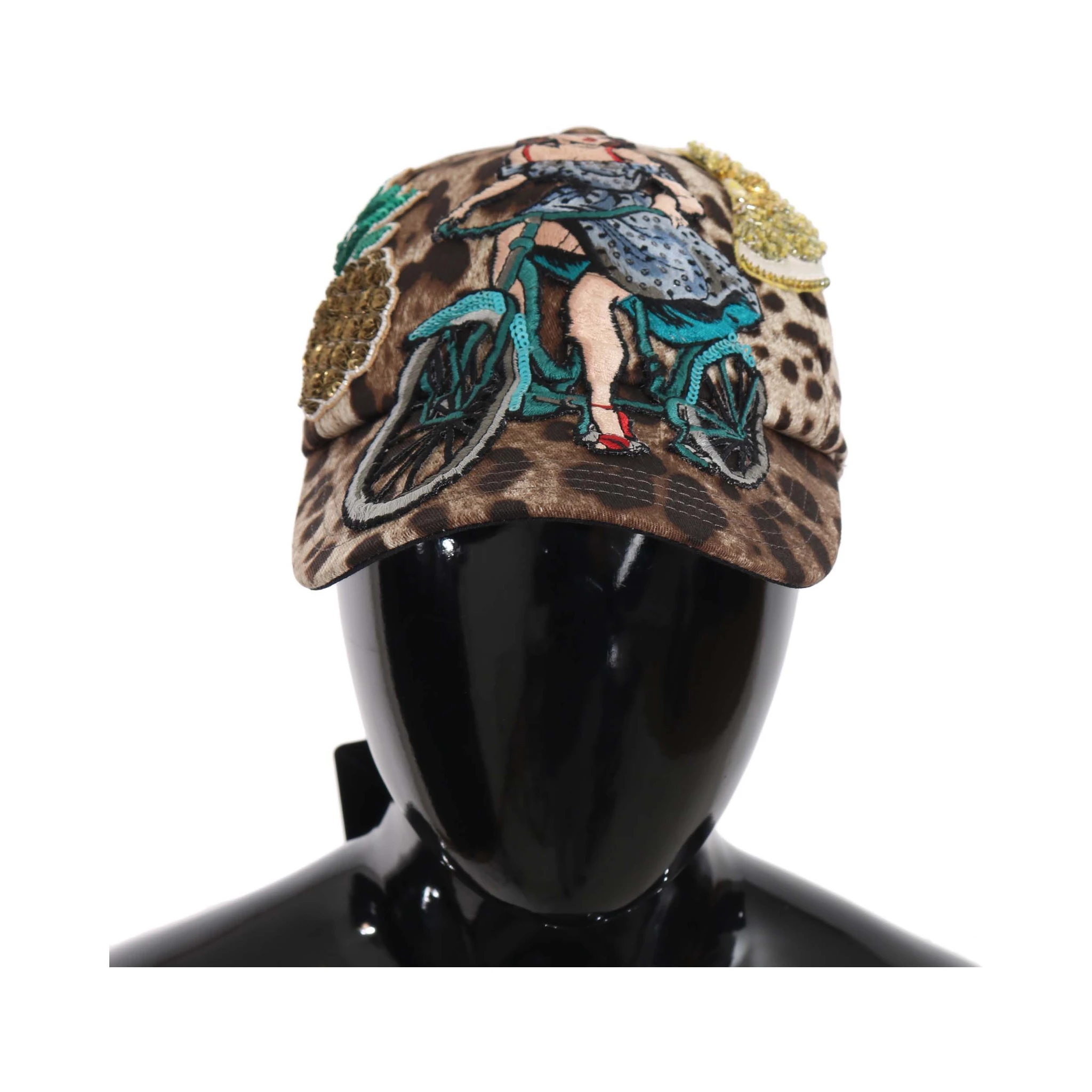Brown Leopard Sequin Sicily Applique Baseball Hat