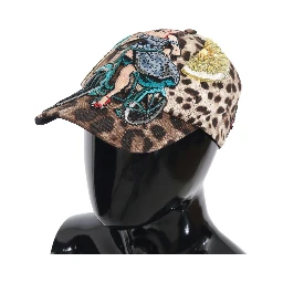 Brown Leopard Sequin Sicily Applique Baseball Hat