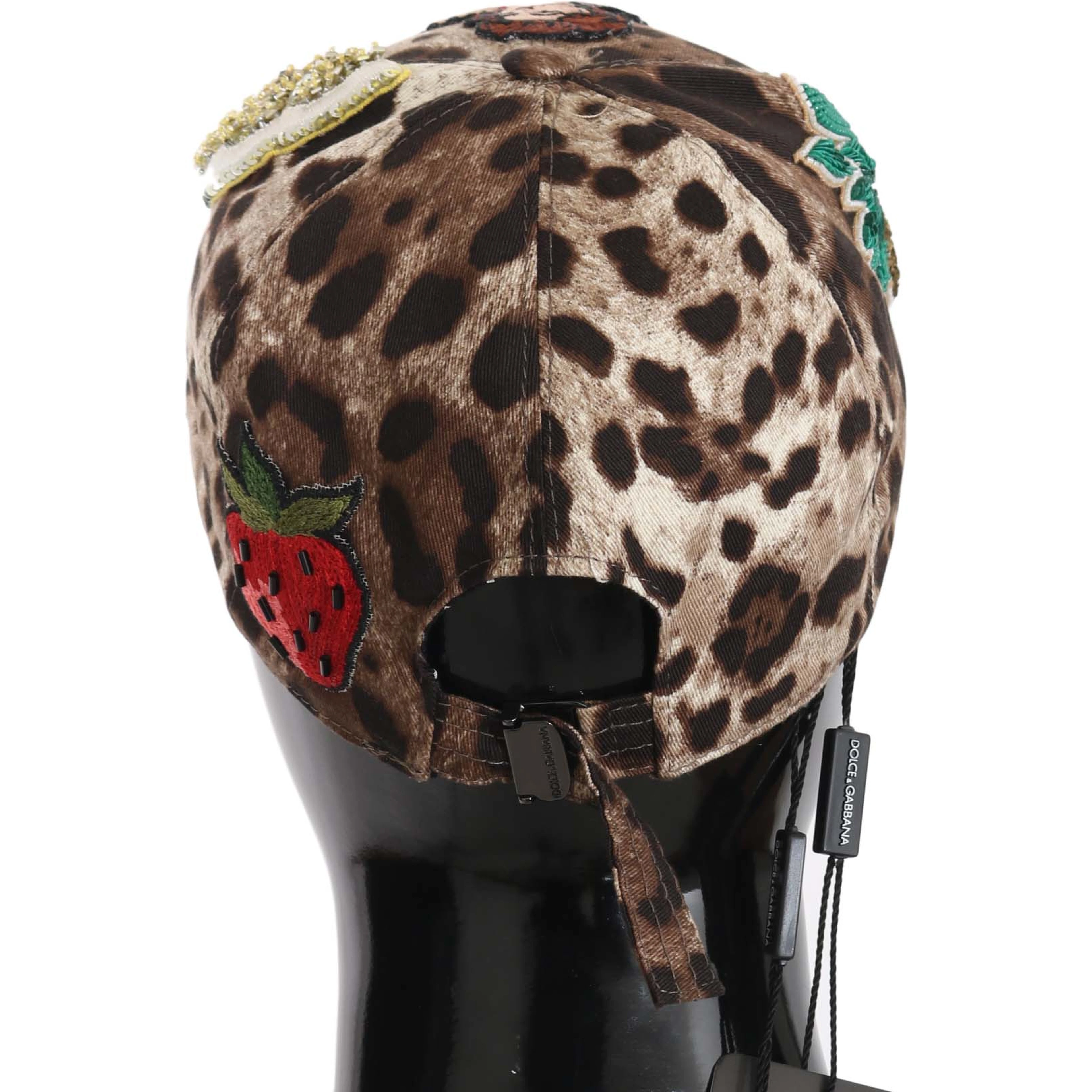 Brown Leopard Sequin Sicily Applique Baseball Hat