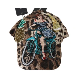 Brown Leopard Sequin Sicily Applique Baseball Hat