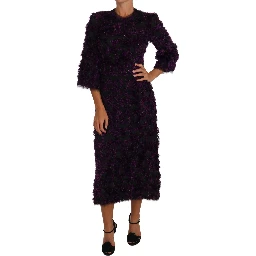 Purple Fringe Midi Sheath Dress