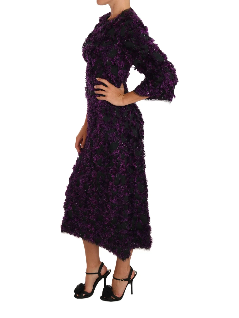Purple Fringe Midi Sheath Dress