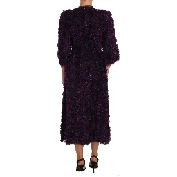 Purple Fringe Midi Sheath Dress