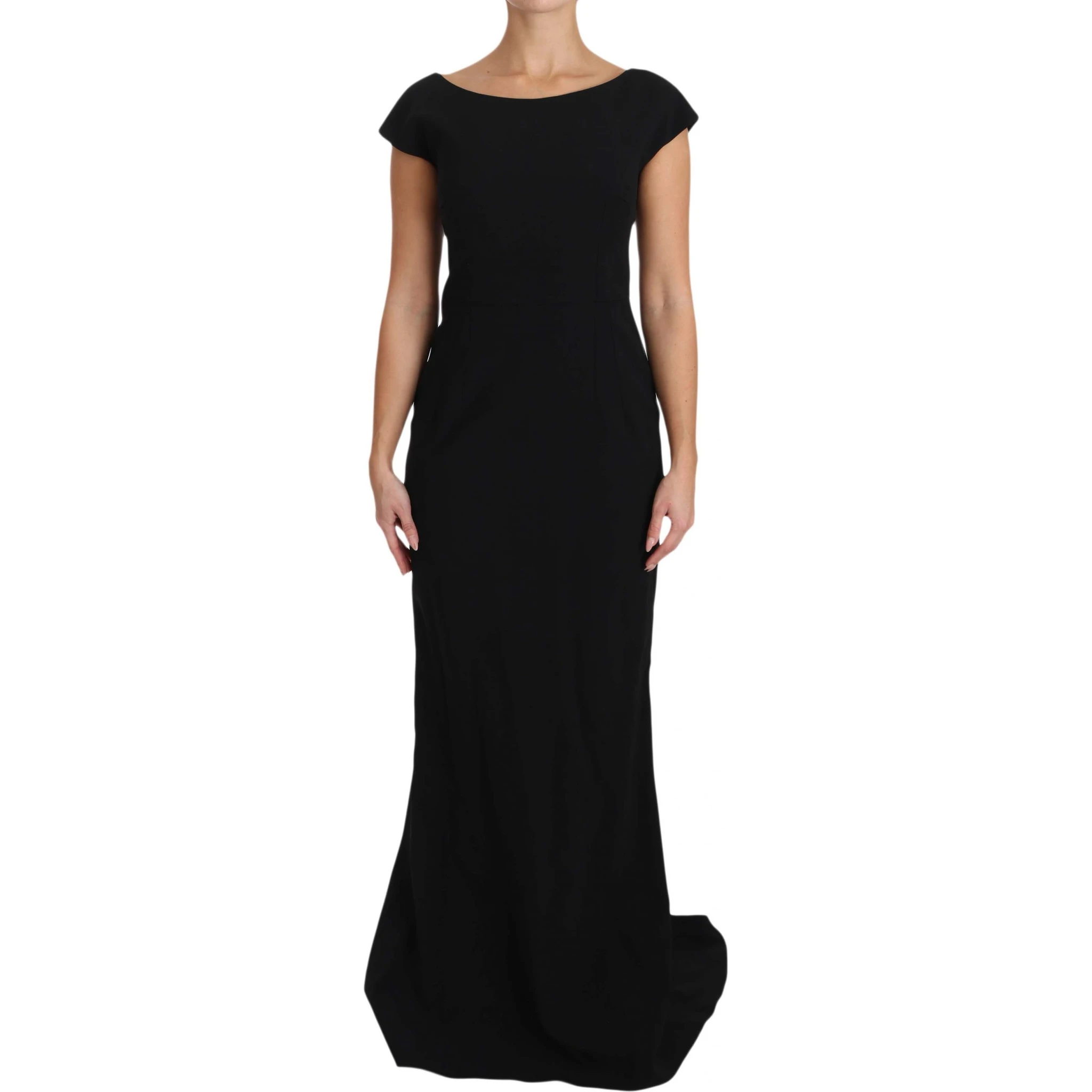 Black Stretch Fit Flare Gown Maxi