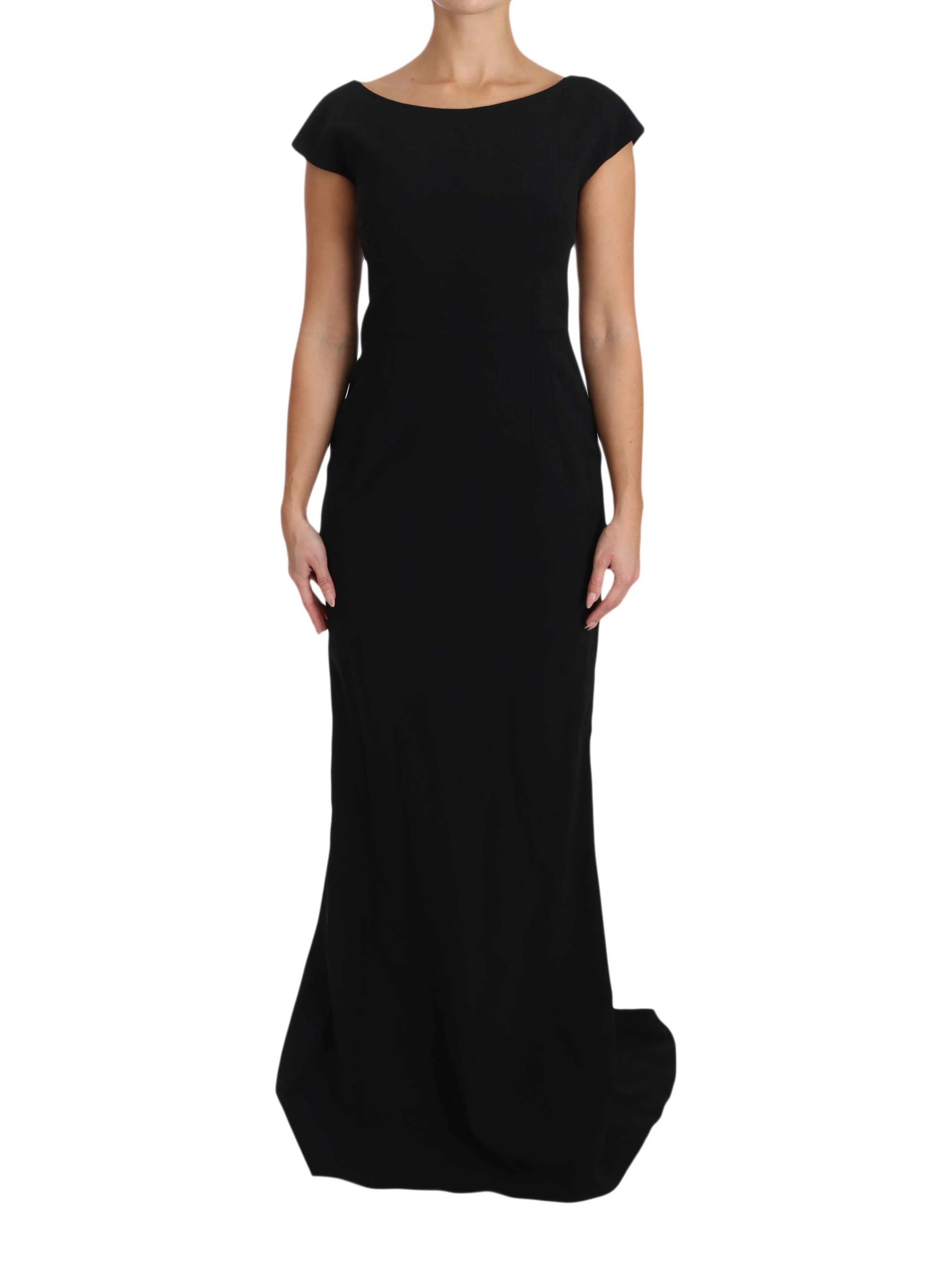 Black Stretch Fit Flare Gown Maxi
