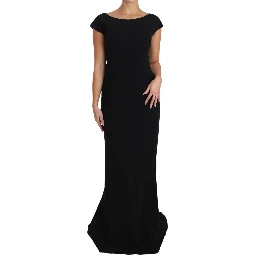 Black Stretch Fit Flare Gown Maxi