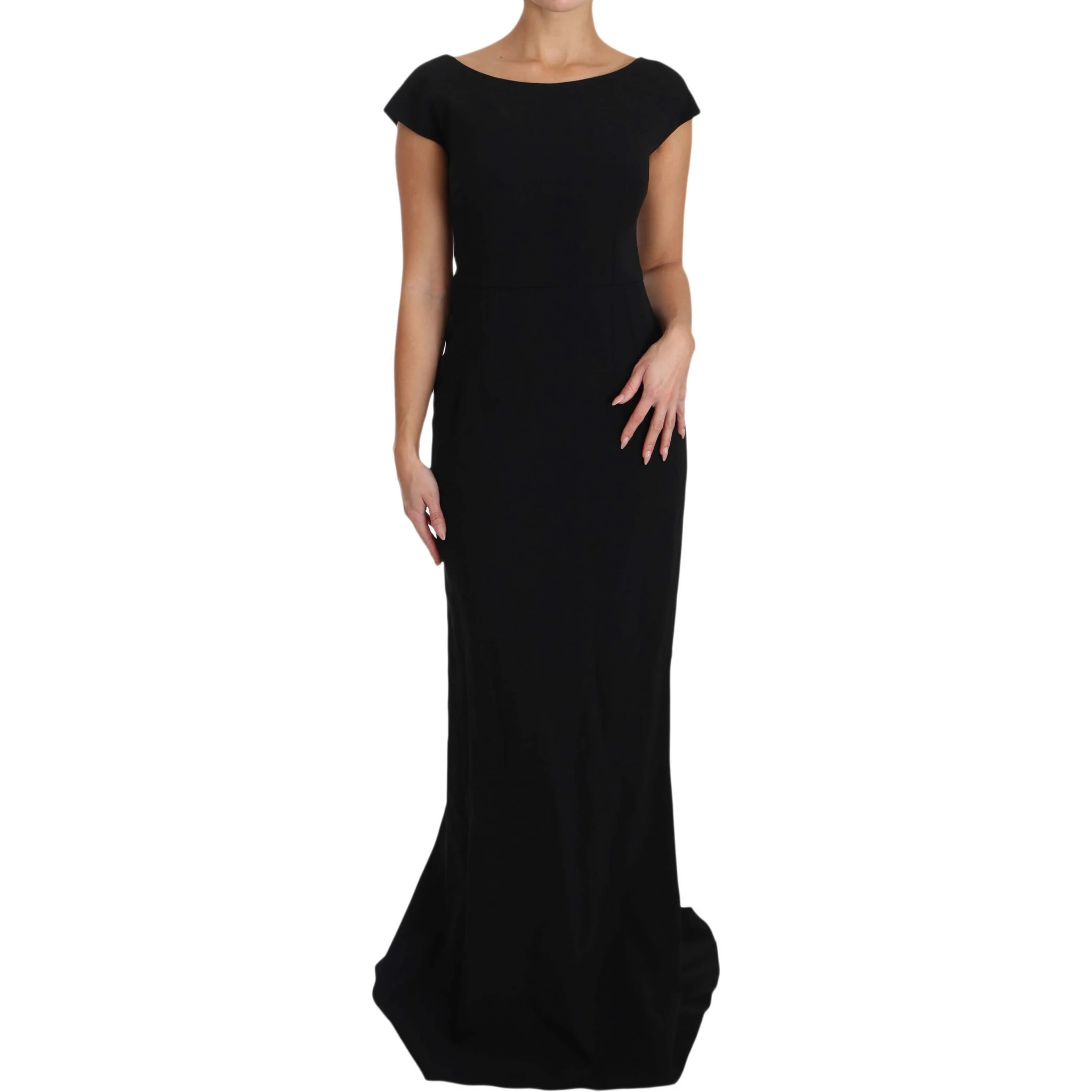 Black Stretch Fit Flare Gown Maxi