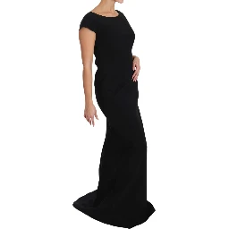 Black Stretch Fit Flare Gown Maxi