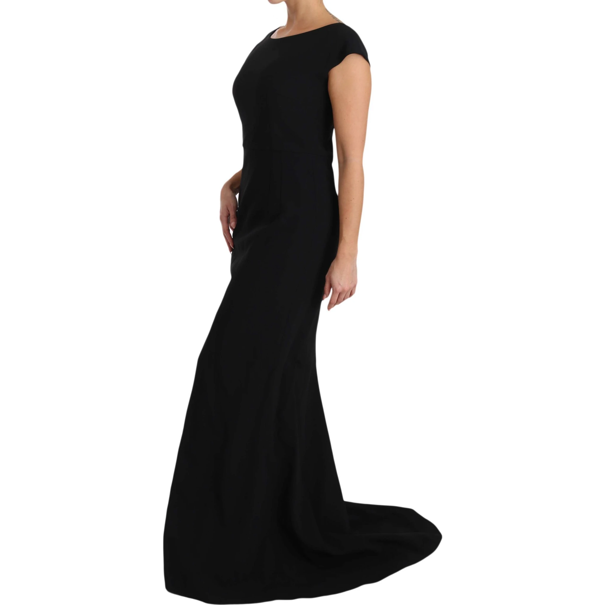 Black Stretch Fit Flare Gown Maxi