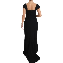 Black Stretch Fit Flare Gown Maxi