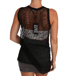 Black Mesh Transparent Blouse T-shirt