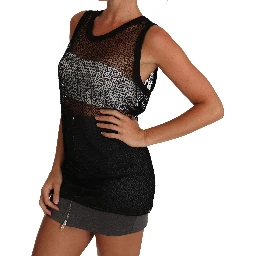 Black Mesh Transparent Blouse T-shirt