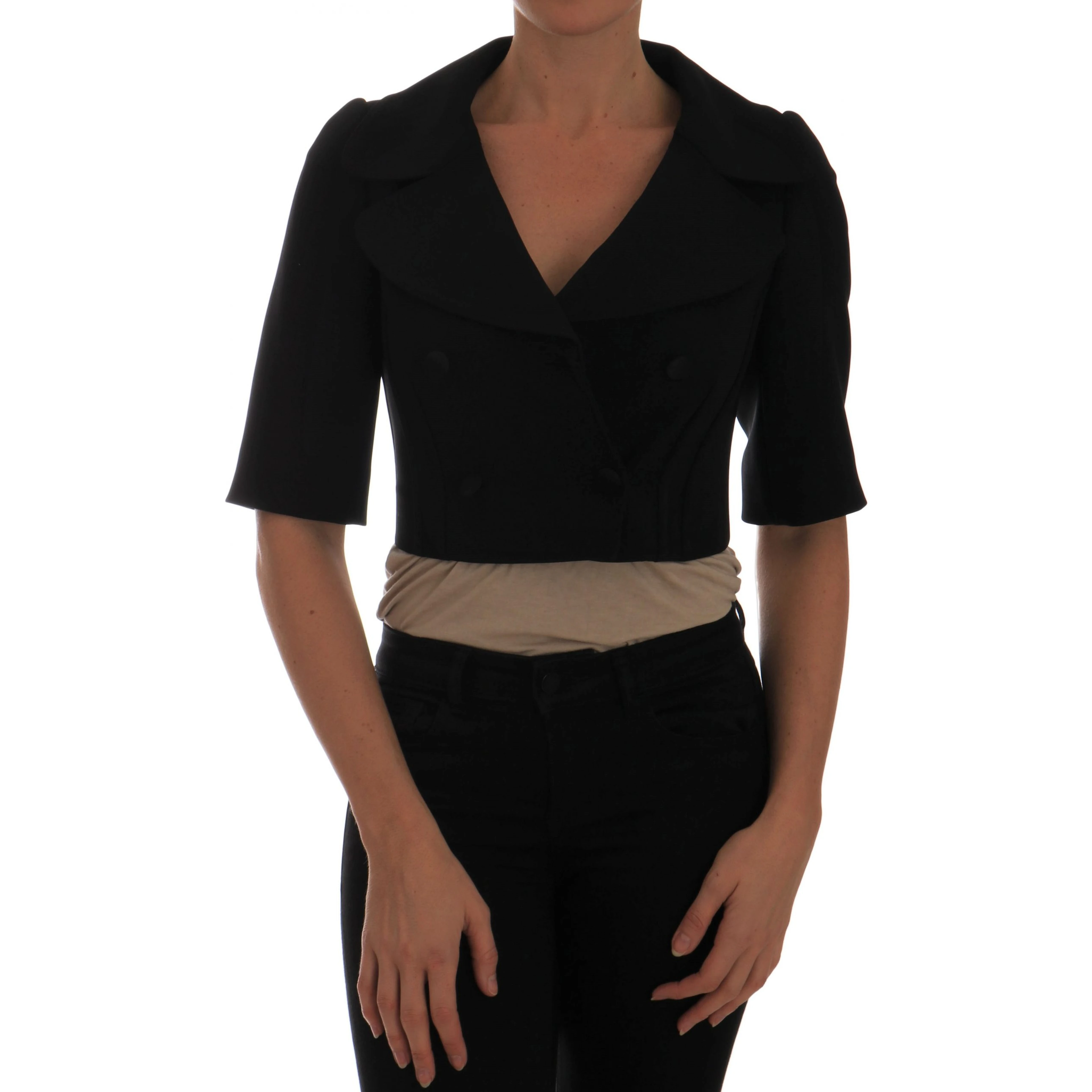 Black Short Croped Jacket Blazer
