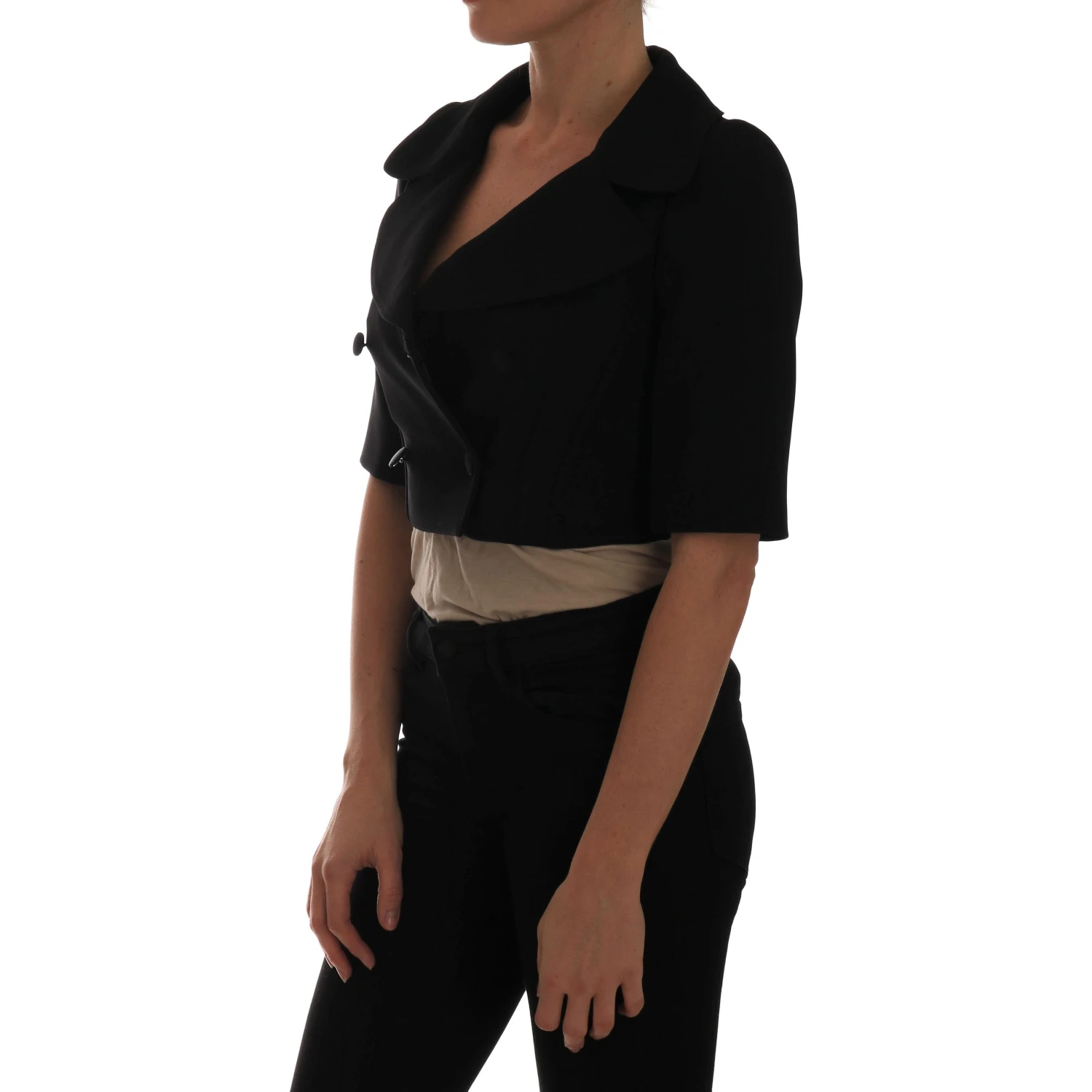 Black Short Croped Jacket Blazer