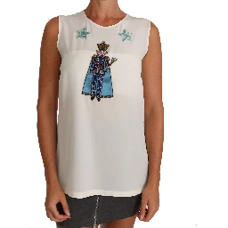 White Silk Crystal Sequined Fairy T-shirt