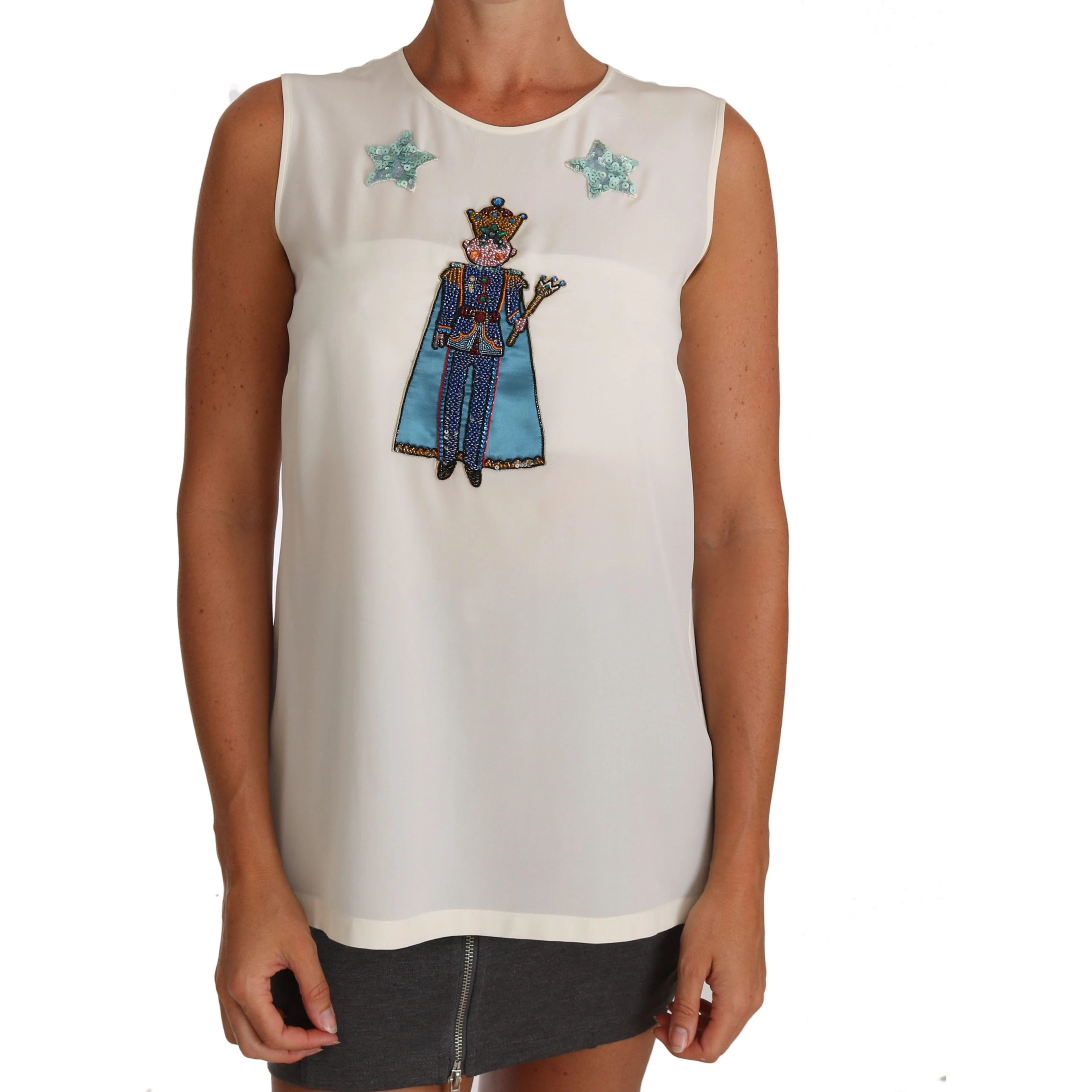 White Silk Crystal Sequined Fairy T-shirt
