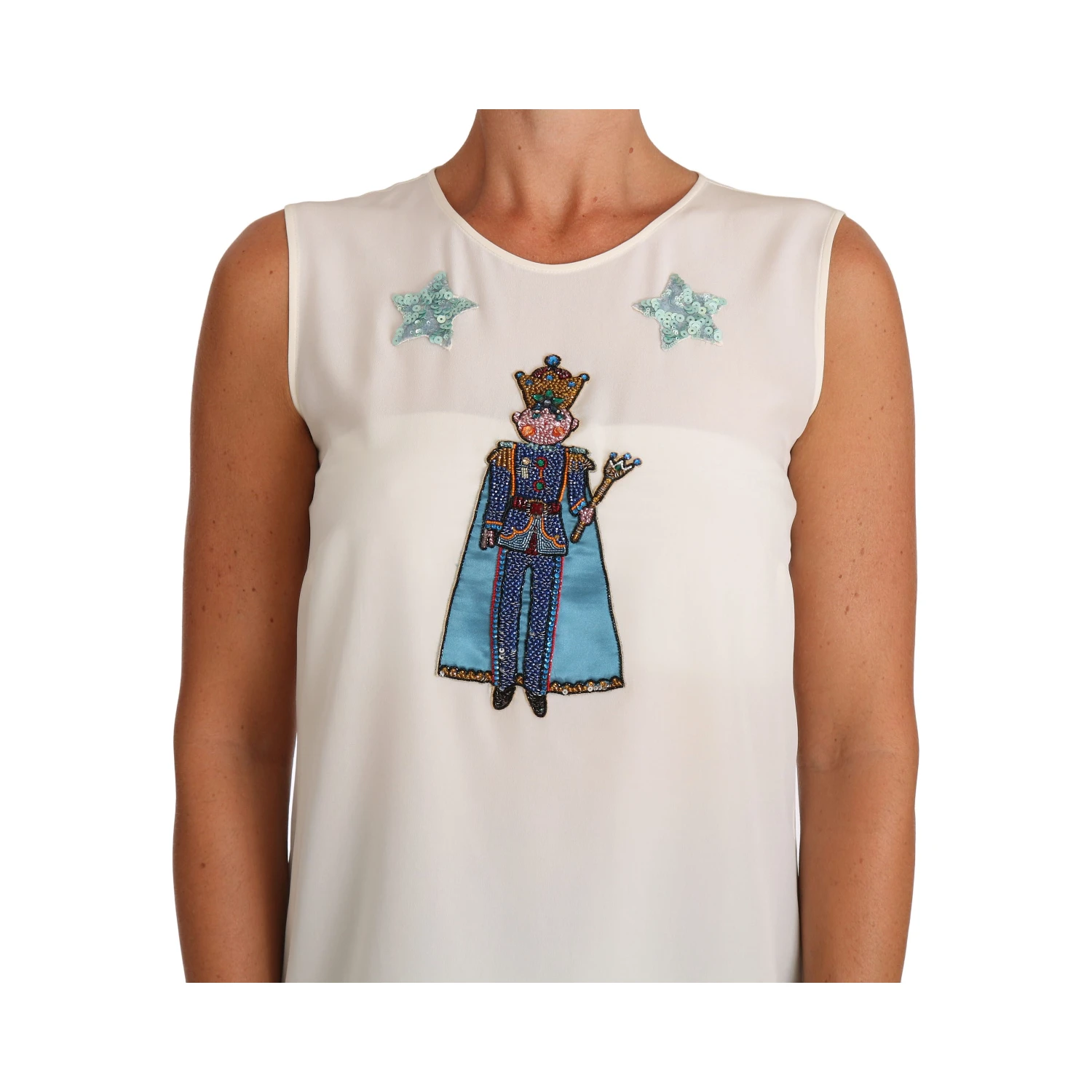 White Silk Crystal Sequined Fairy T-shirt