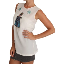 White Silk Crystal Sequined Fairy T-shirt