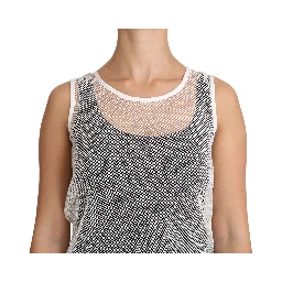 White Net  Transparent Sleeveless Tank Top