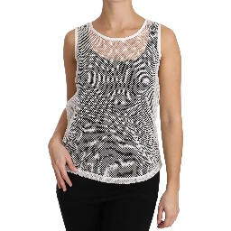 White Net  Transparent Sleeveless Tank Top