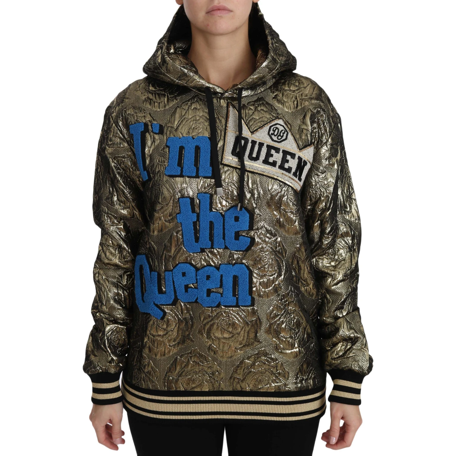 Im The Queen Jaquard Gold Sweatshirt  Hoodie