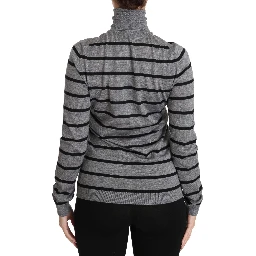 Gray Cashmere Silk Turtleneck Sweater