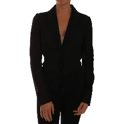 Black Nylon Net Blazer Jacket
