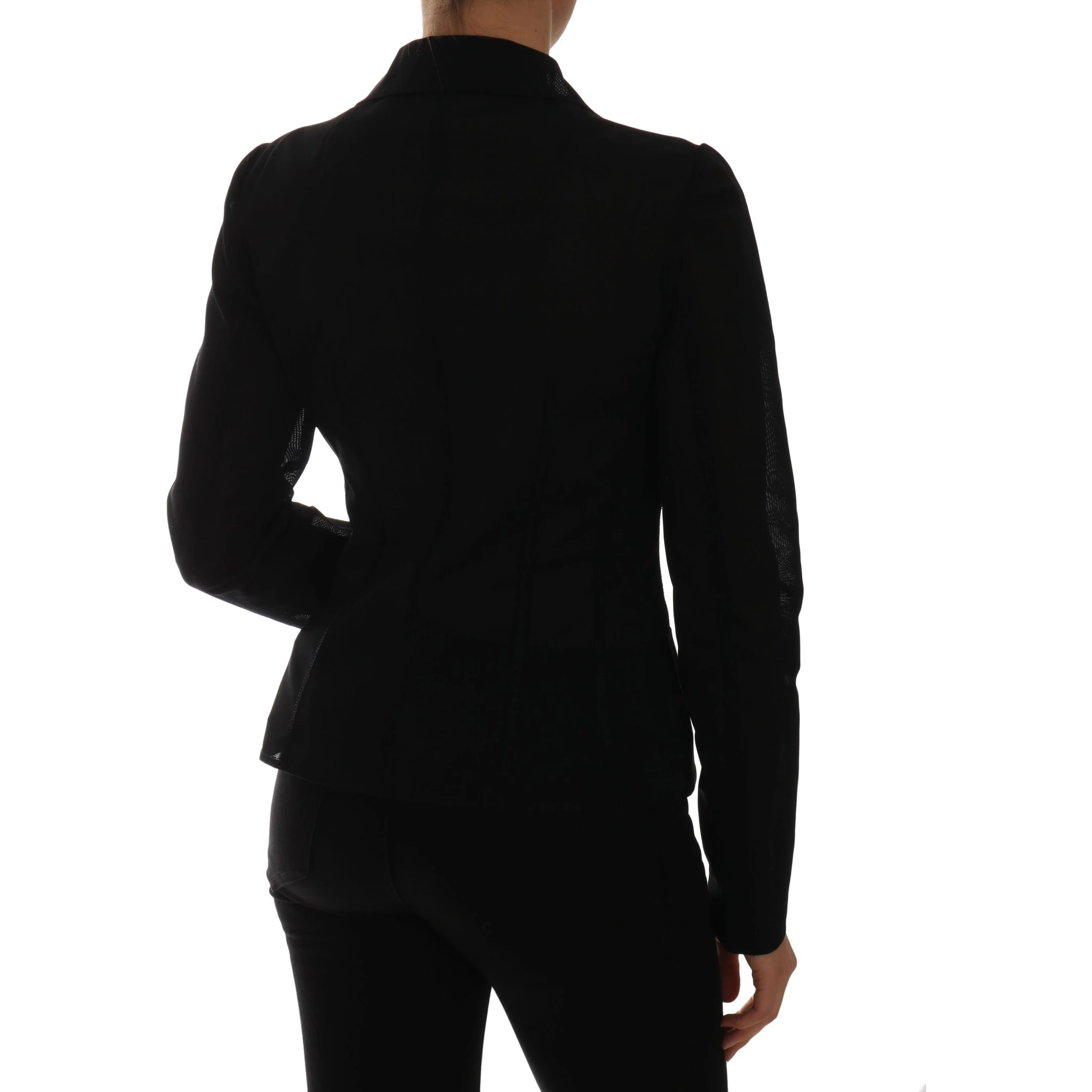 Black Nylon Net Blazer Jacket