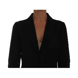 Black Nylon Net Blazer Jacket