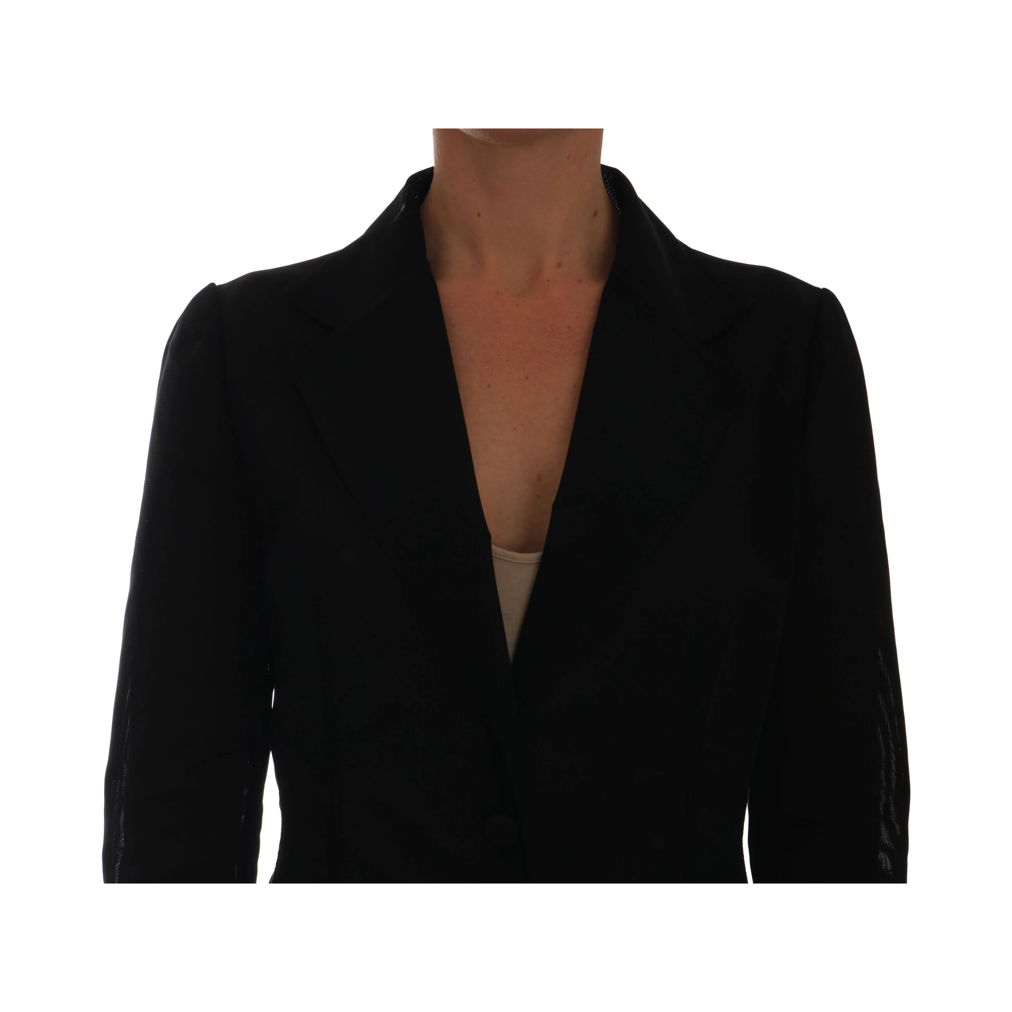 Black Nylon Net Blazer Jacket