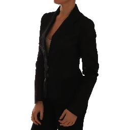 Black Nylon Net Blazer Jacket