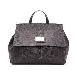 Gray Leather Shoulder Bag