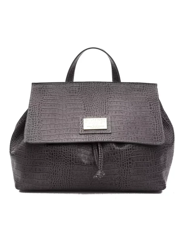 Gray Leather Shoulder Bag