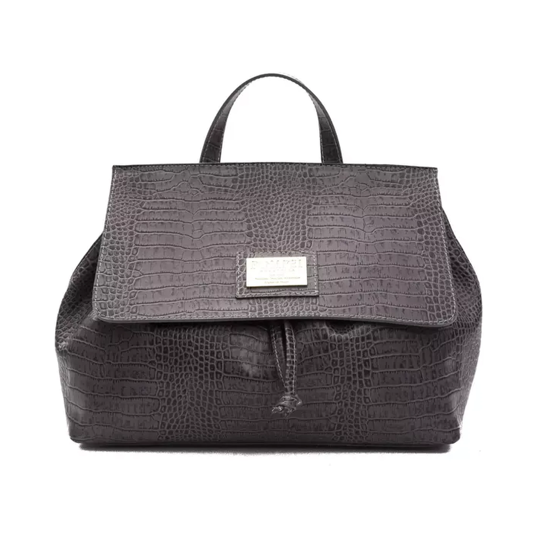 Gray Leather Shoulder Bag