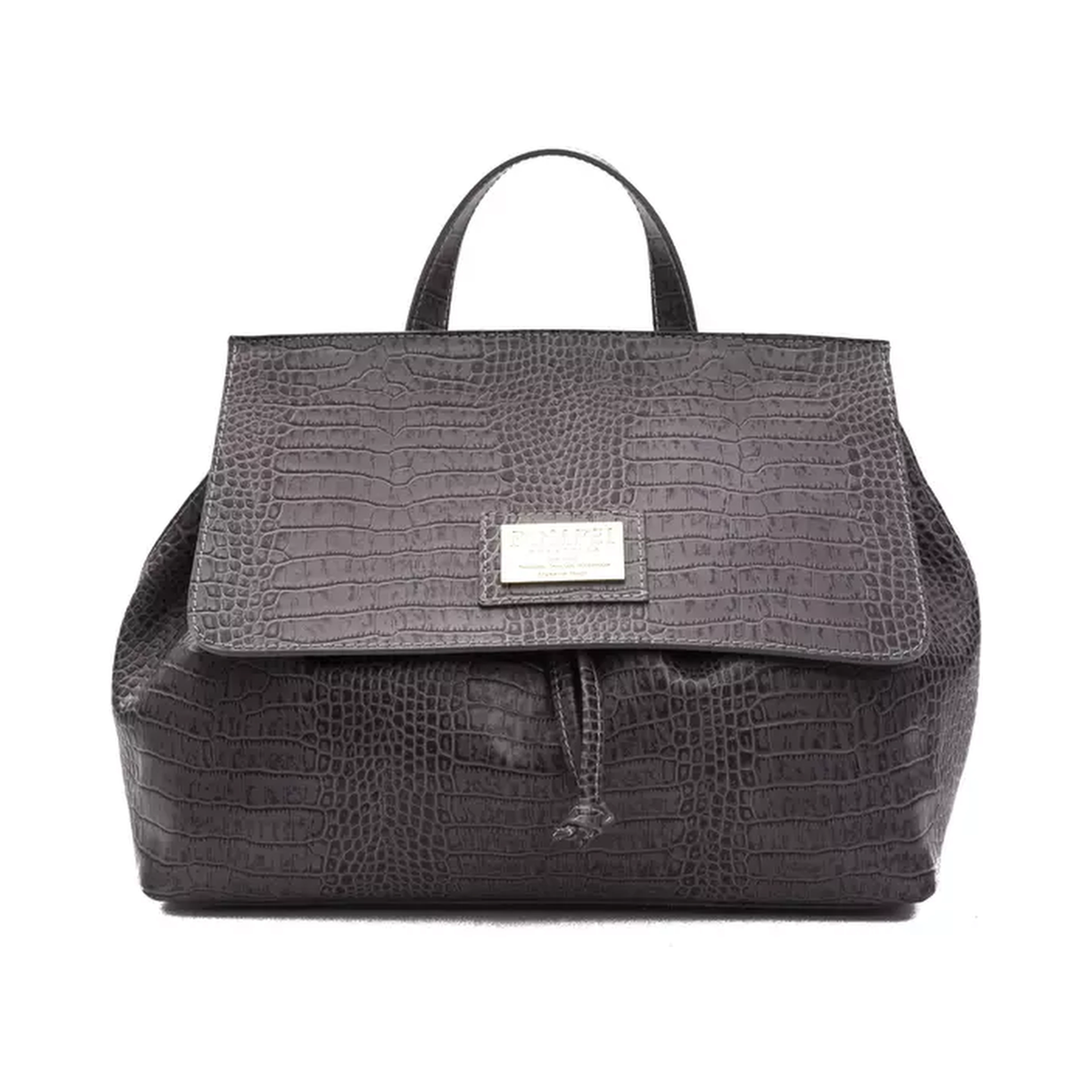 Gray Leather Shoulder Bag