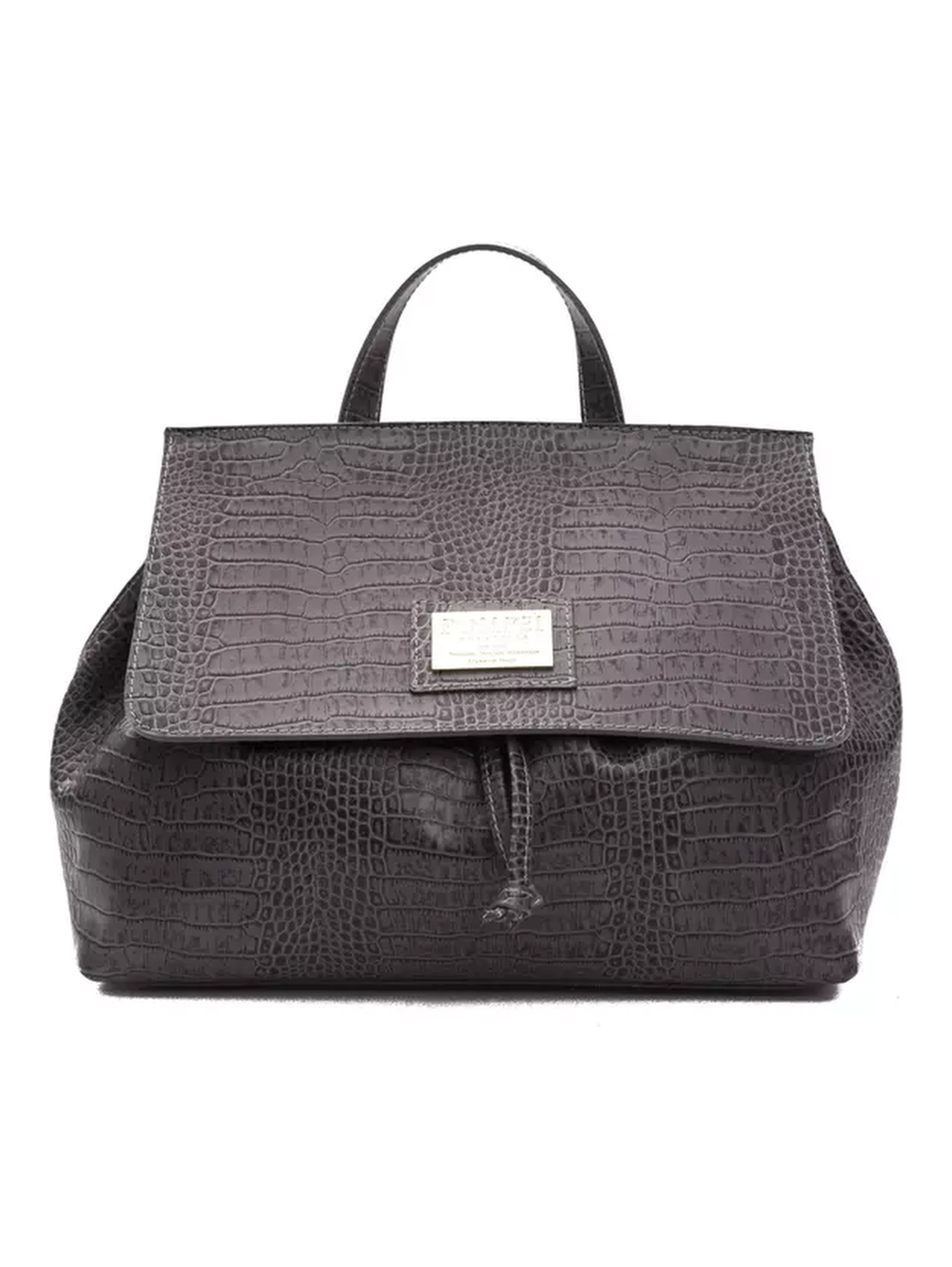 Gray Leather Shoulder Bag