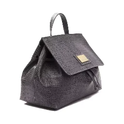 Gray Leather Shoulder Bag